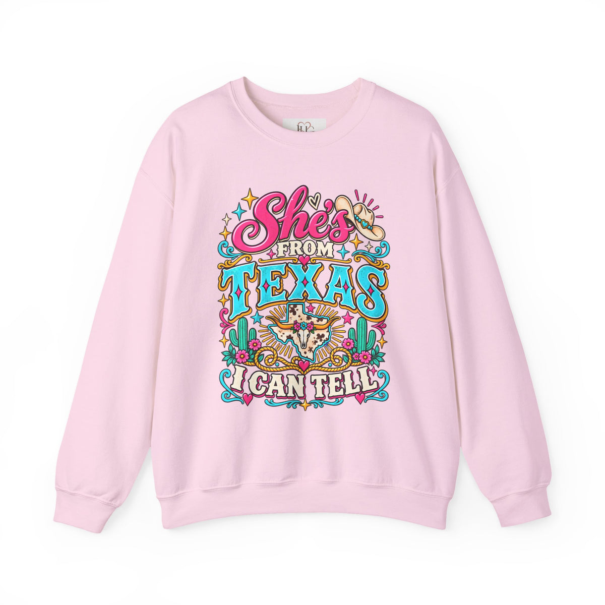 She’s From Texas I Can Tell Sweatshirt – Western Cowgirl Floral Graphic Crewneck