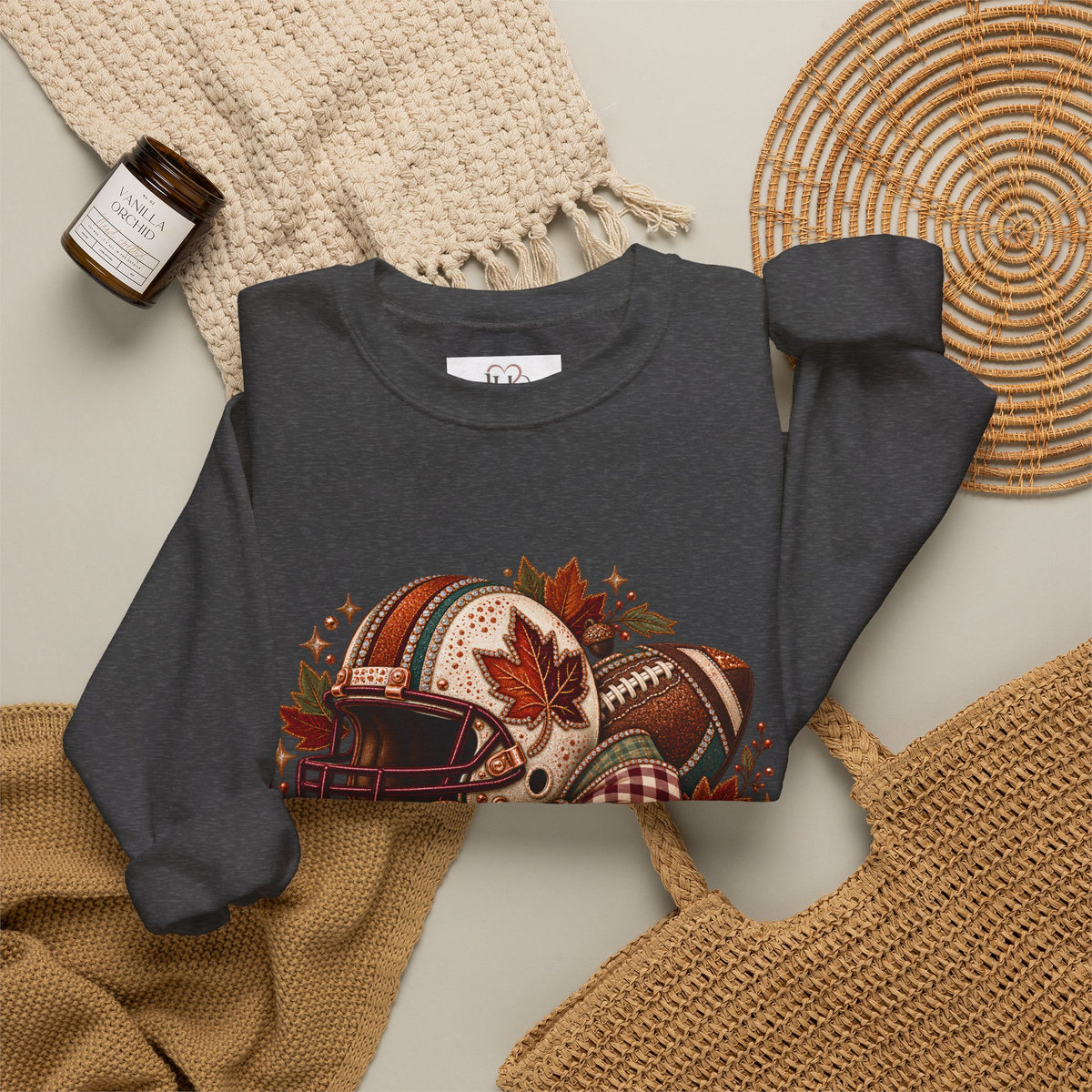Fall Football Game Day Sweatshirt | Autumn Pumpkin Crewneck | Thanksgiving Football Shirt