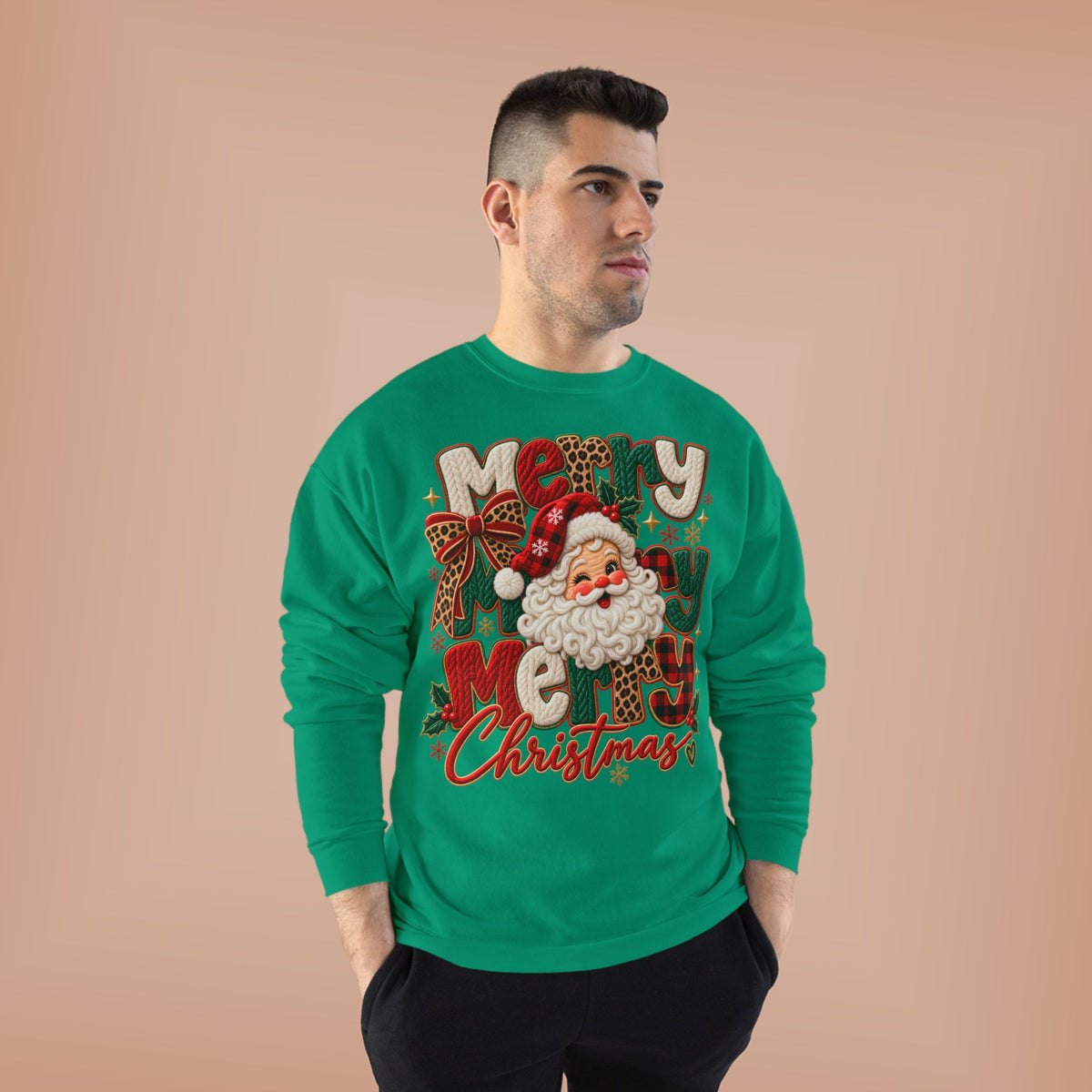 Christmas Santa Crewneck Sweatshirt – Merry Christmas Retro Graphic