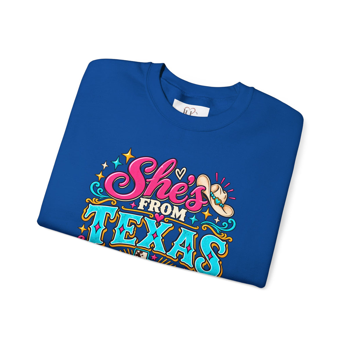 She’s From Texas I Can Tell Sweatshirt – Western Cowgirl Floral Graphic Crewneck