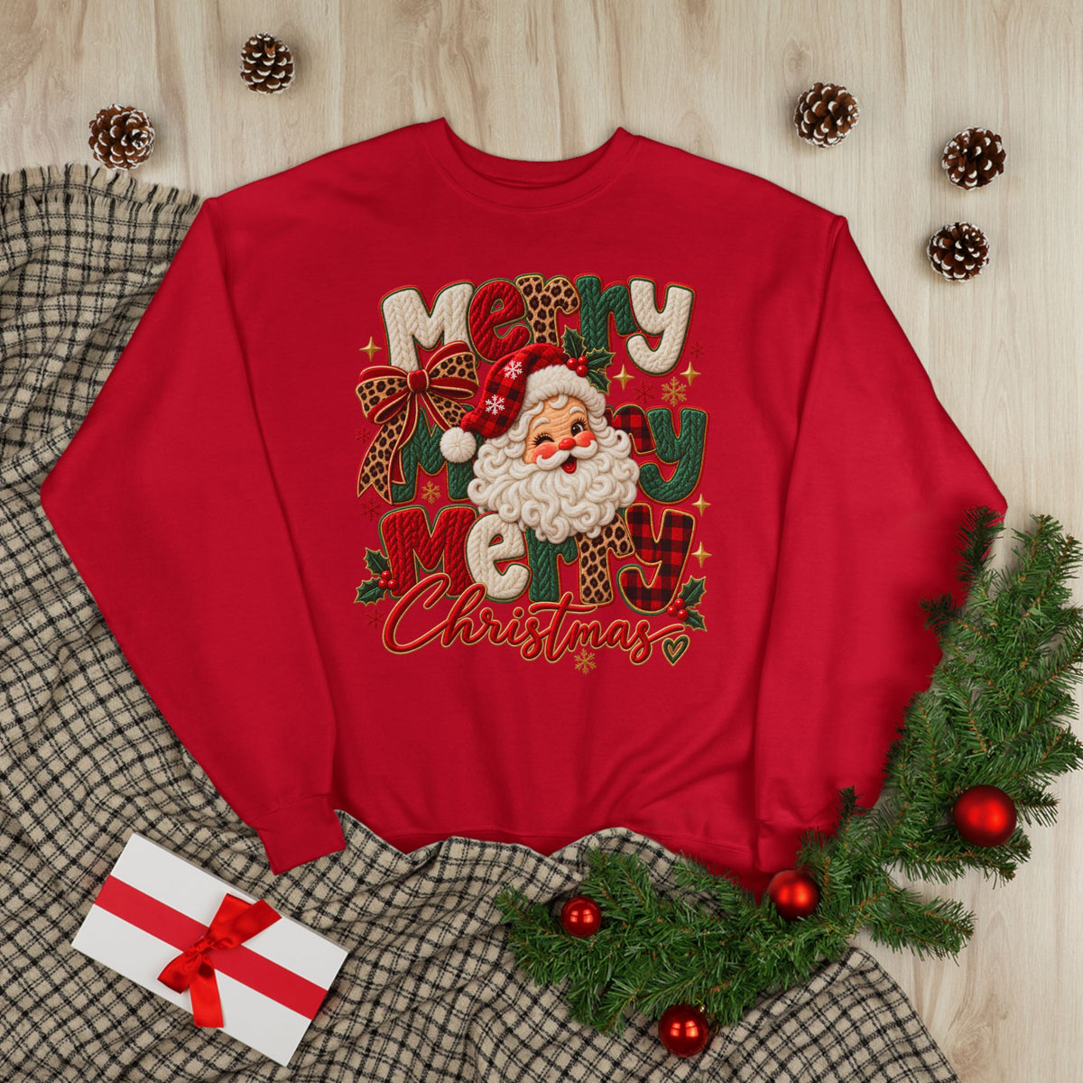 Christmas Santa Crewneck Sweatshirt – Merry Christmas Retro Graphic