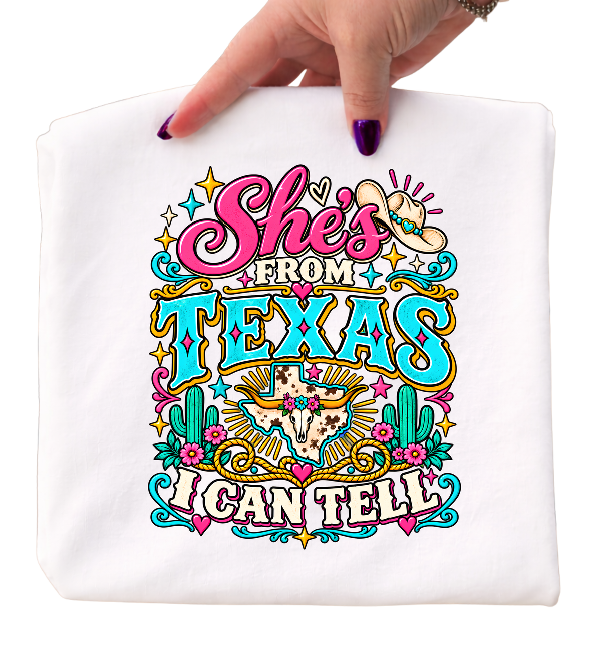 She’s From Texas Graphic Tee – Western Cowgirl Shirt