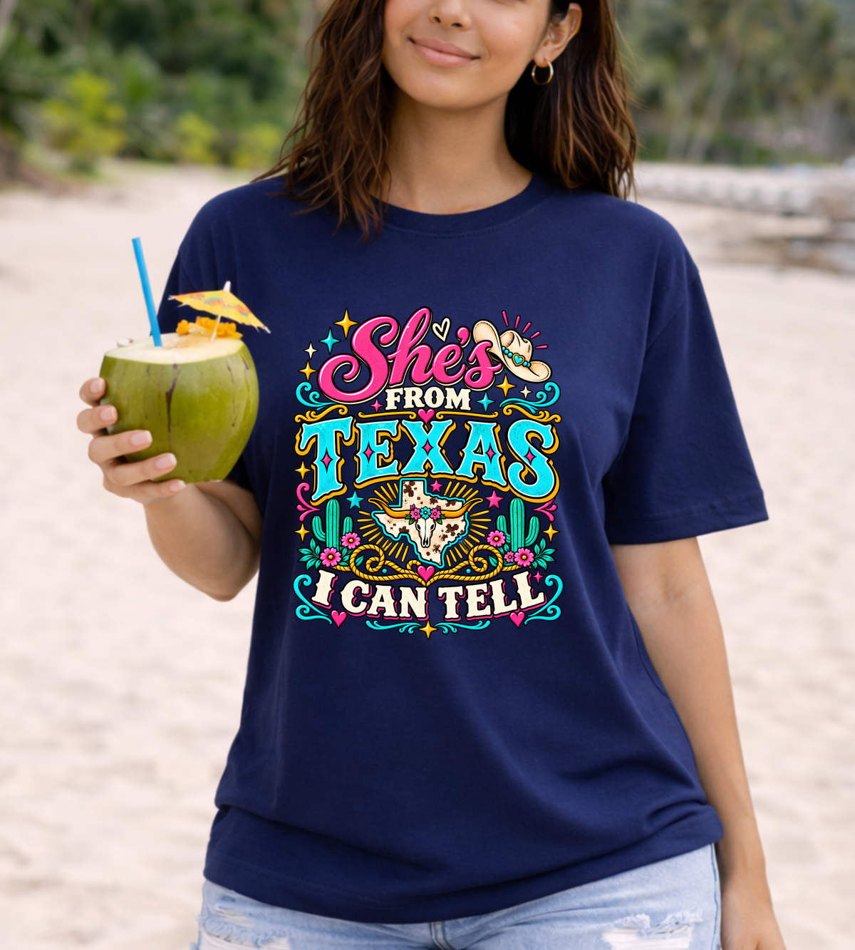 She’s From Texas Graphic Tee – Western Cowgirl Shirt