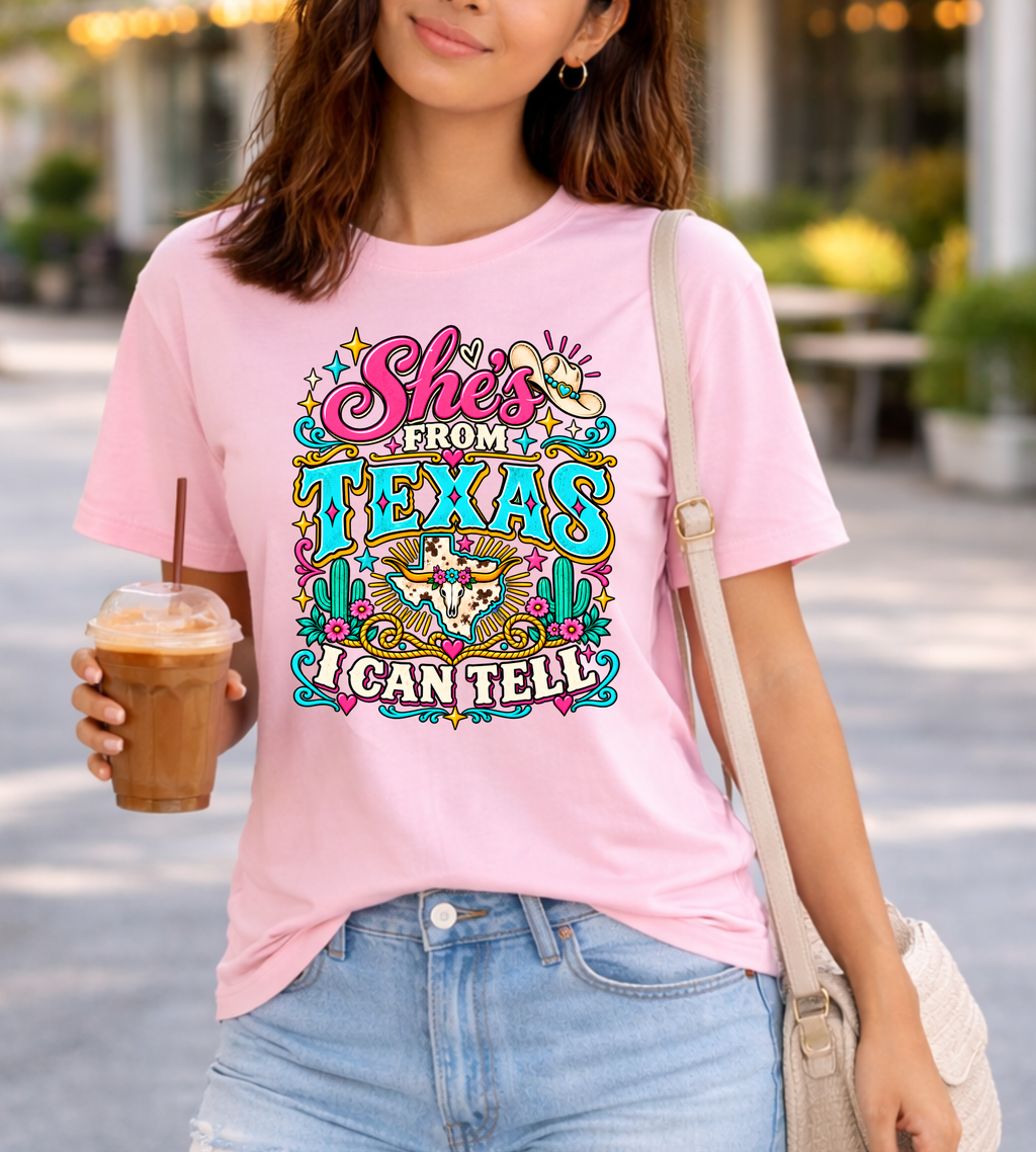 She’s From Texas Graphic Tee – Western Cowgirl Shirt