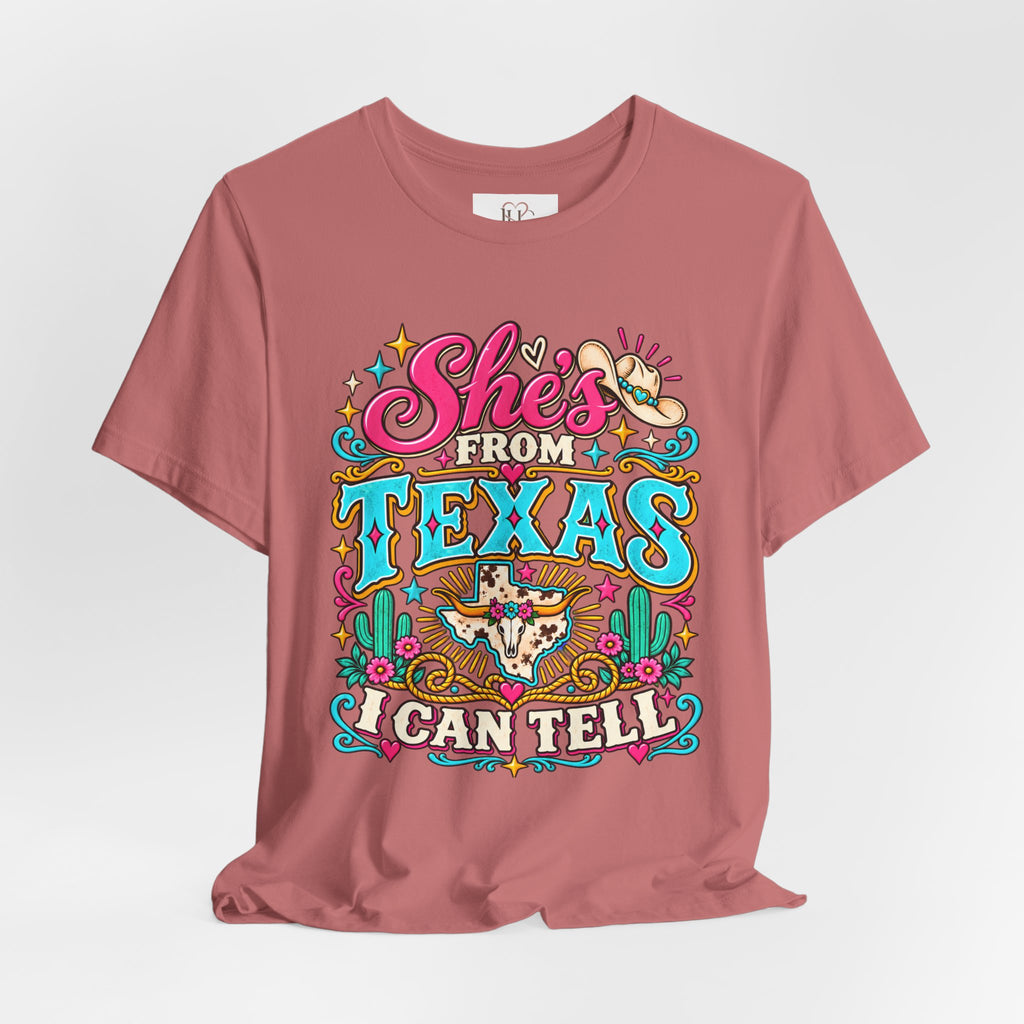 She’s From Texas Graphic Tee – Western Cowgirl Shirt