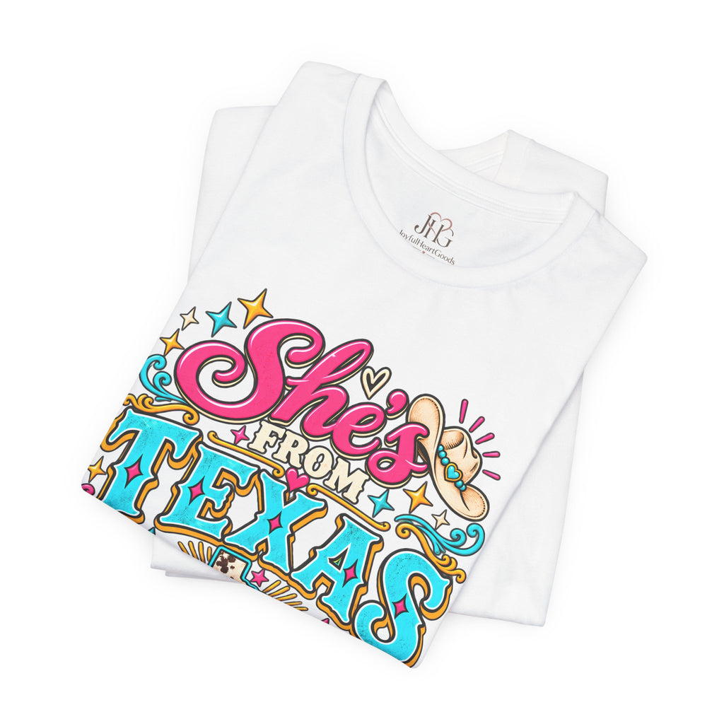 She’s From Texas Graphic Tee – Western Cowgirl Shirt