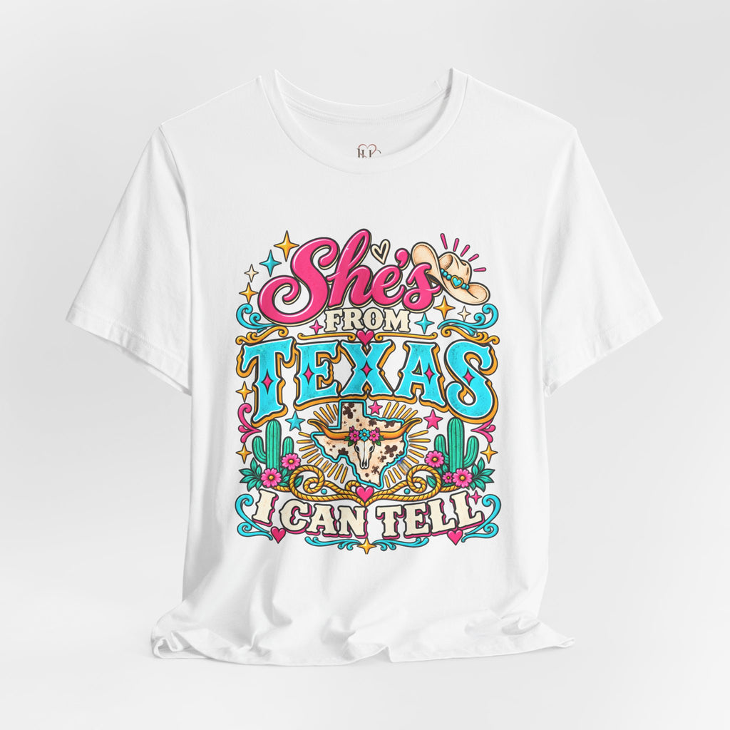 She’s From Texas Graphic Tee – Western Cowgirl Shirt