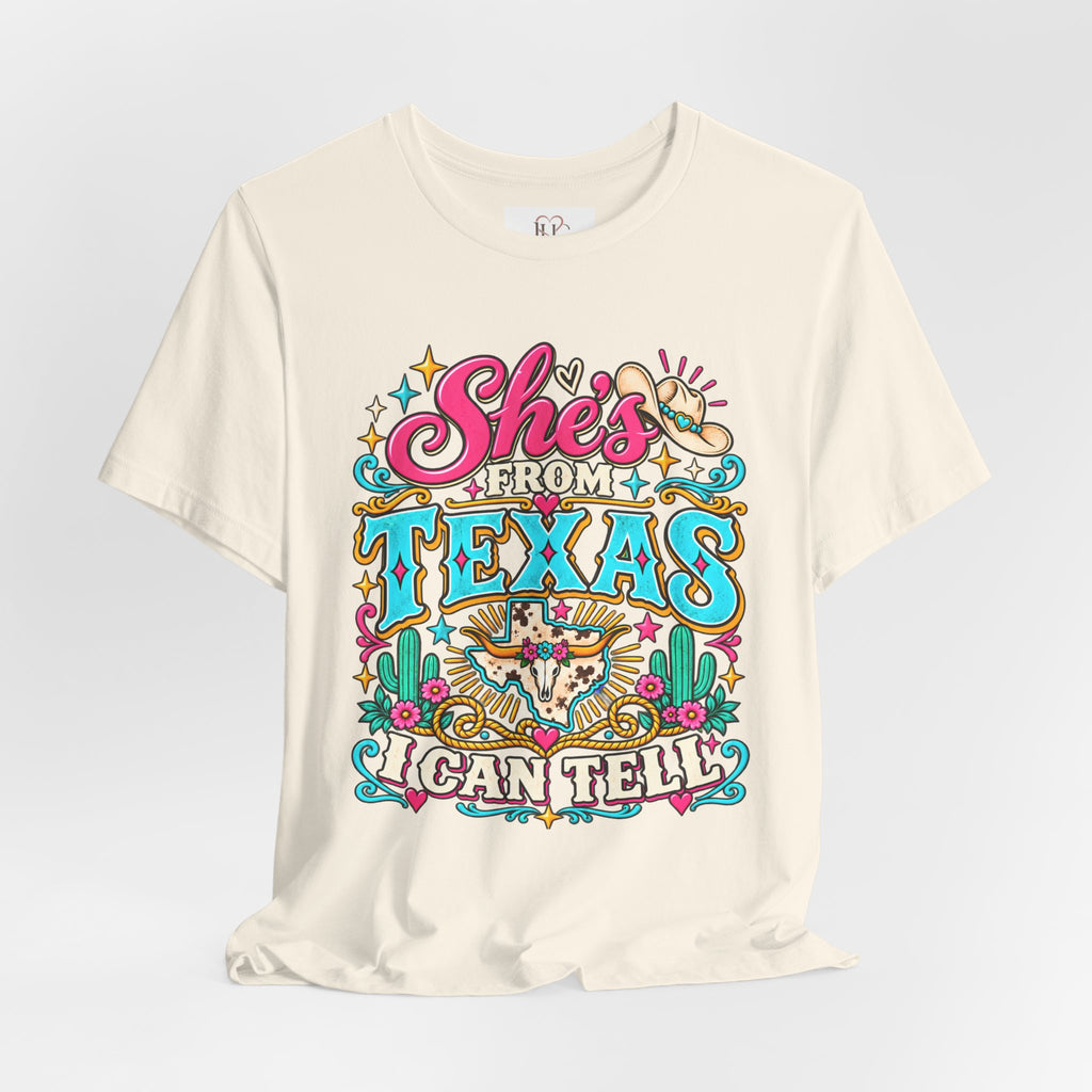 She’s From Texas Graphic Tee – Western Cowgirl Shirt