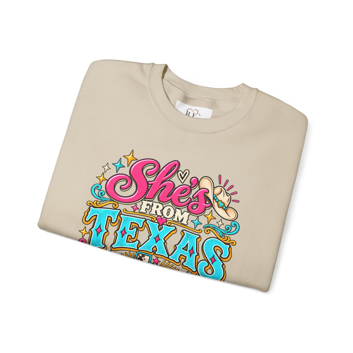 She’s From Texas I Can Tell Sweatshirt – Western Cowgirl Floral Graphic Crewneck