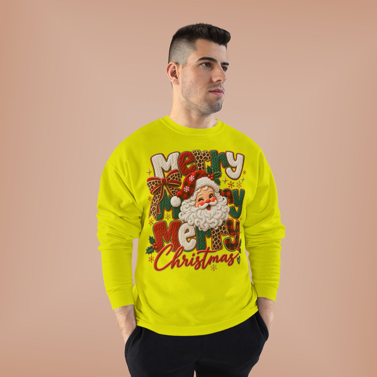 Christmas Santa Crewneck Sweatshirt – Merry Christmas Retro Graphic