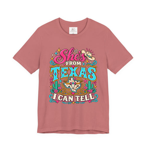 She’s From Texas Graphic Tee – Western Cowgirl Shirt