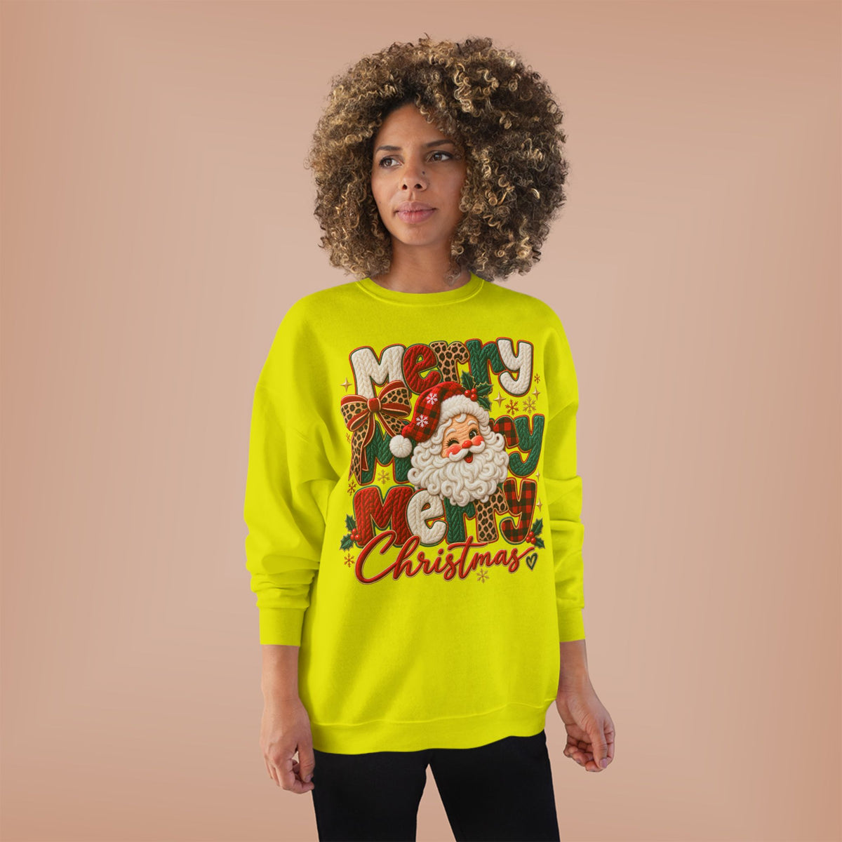 Christmas Santa Crewneck Sweatshirt – Merry Christmas Retro Graphic