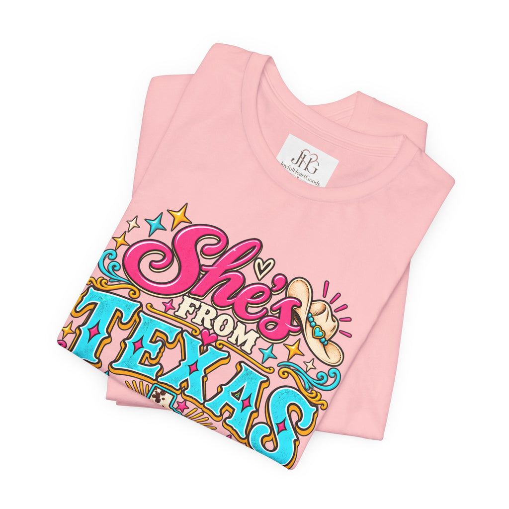 She’s From Texas Graphic Tee – Western Cowgirl Shirt
