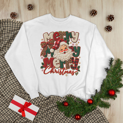 Christmas Santa Crewneck Sweatshirt – Merry Christmas Retro Graphic