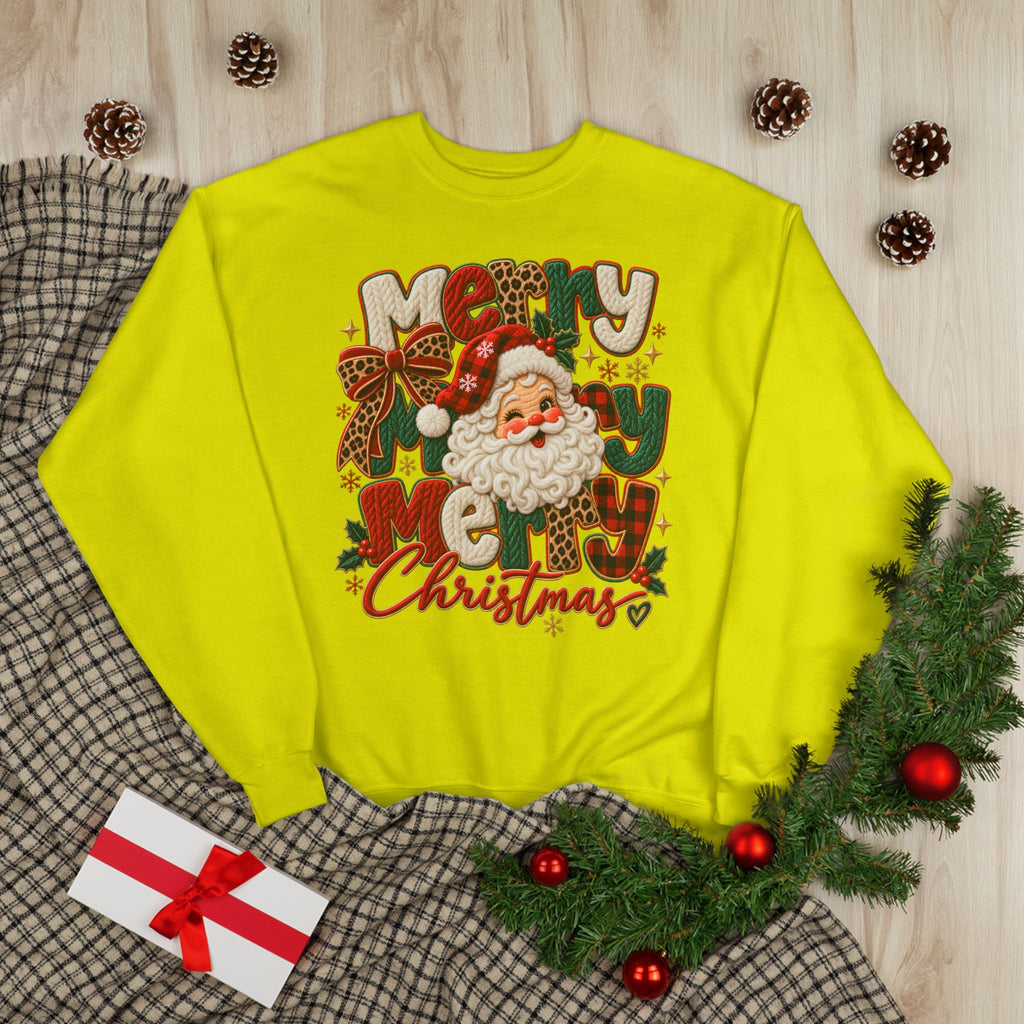 Christmas Santa Crewneck Sweatshirt – Merry Christmas Retro Graphic