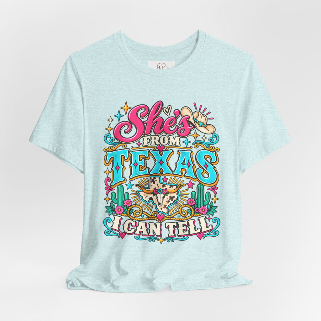 She’s From Texas Graphic Tee – Western Cowgirl Shirt