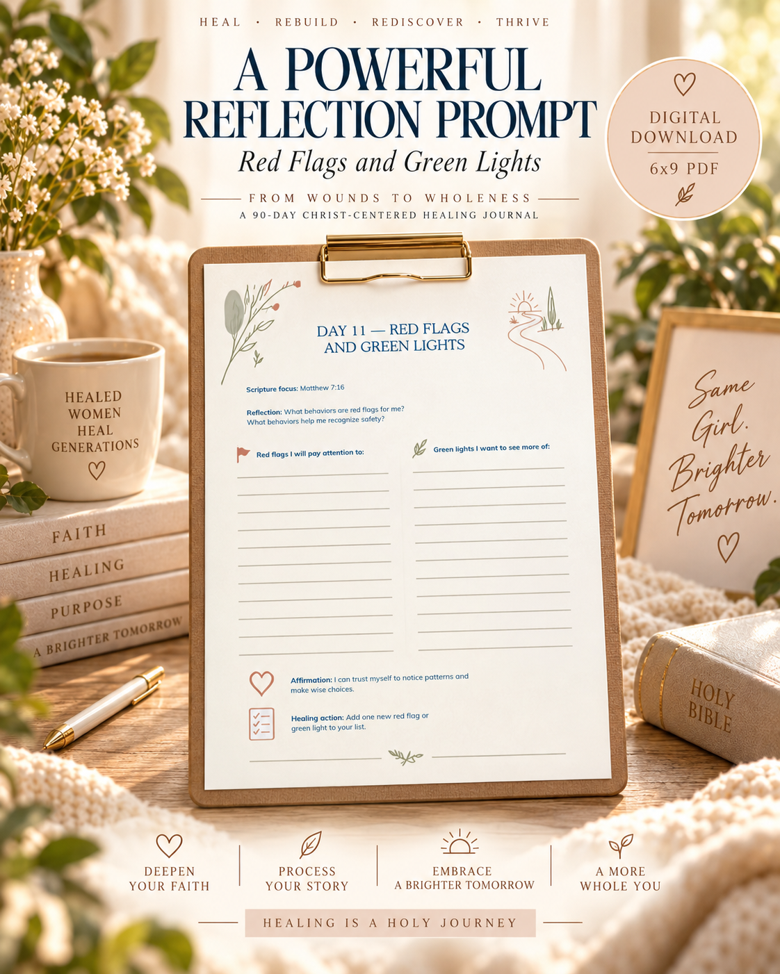 From Wounds to Wholeness | 90-Day Christ-Centered Healing Journal