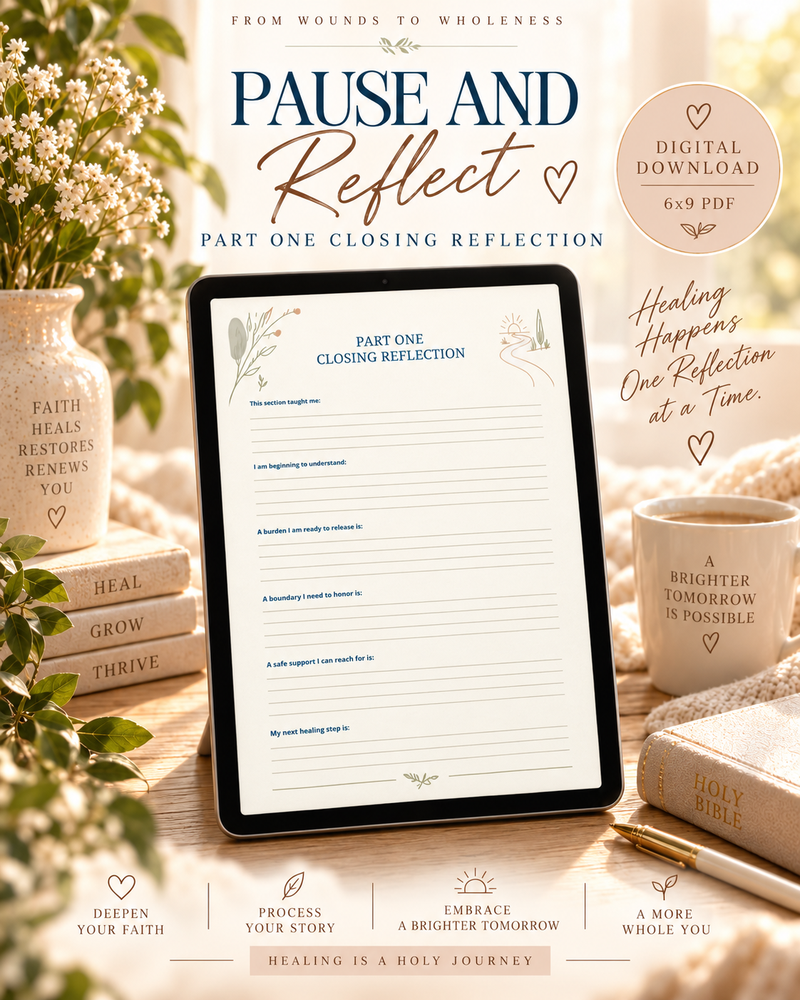 From Wounds to Wholeness | 90-Day Christ-Centered Healing Journal