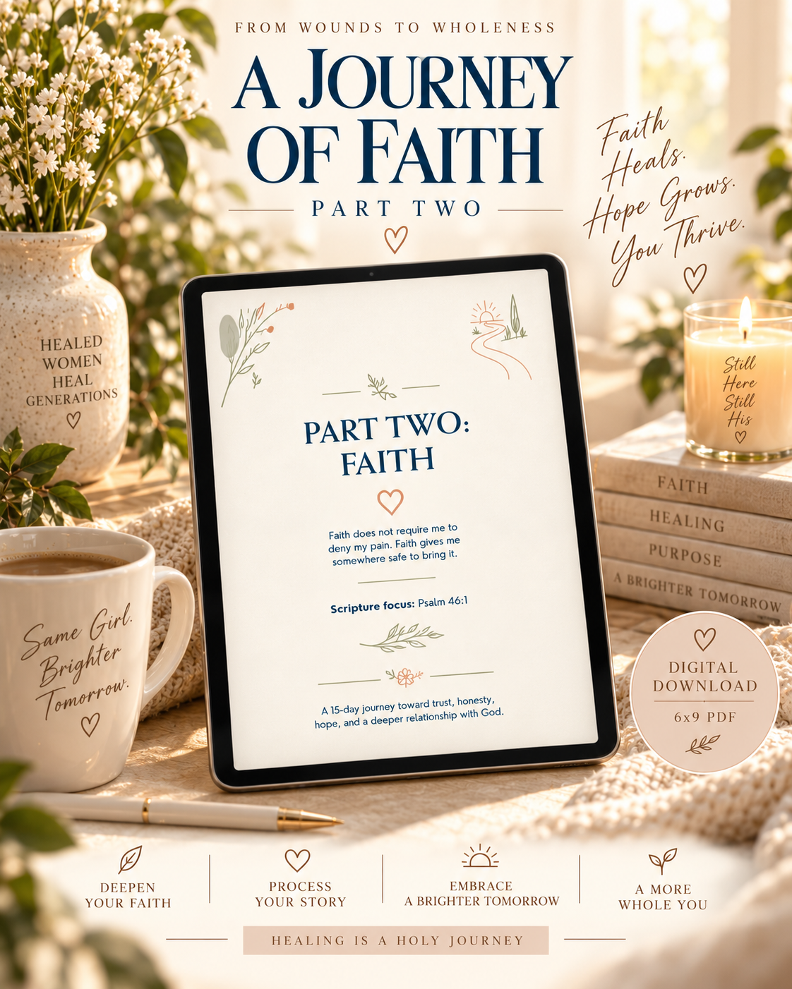 From Wounds to Wholeness | 90-Day Christ-Centered Healing Journal