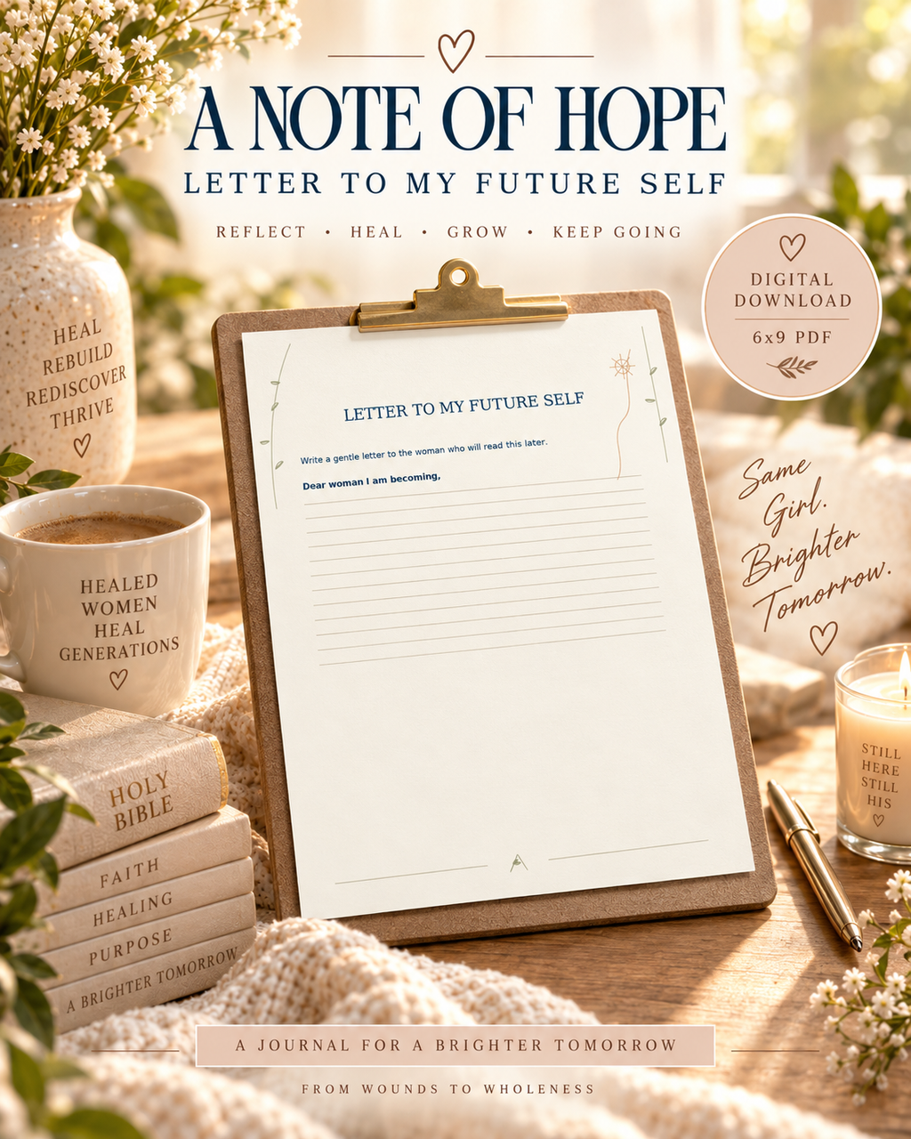 From Wounds to Wholeness | 90-Day Christ-Centered Healing Journal
