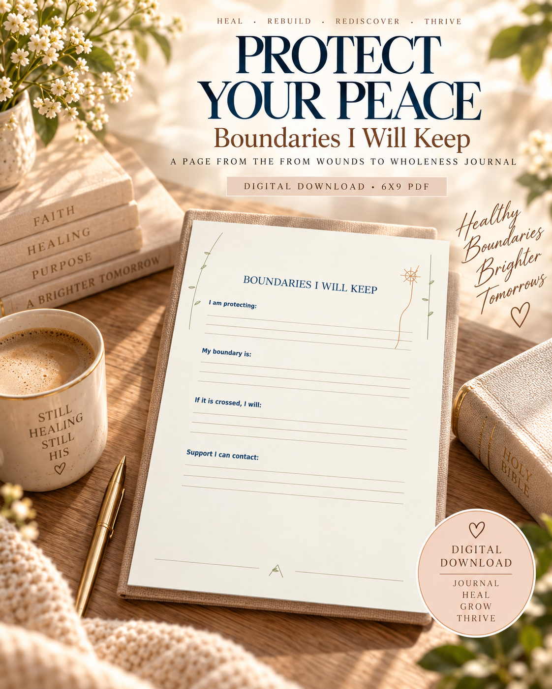 From Wounds to Wholeness | 90-Day Christ-Centered Healing Journal
